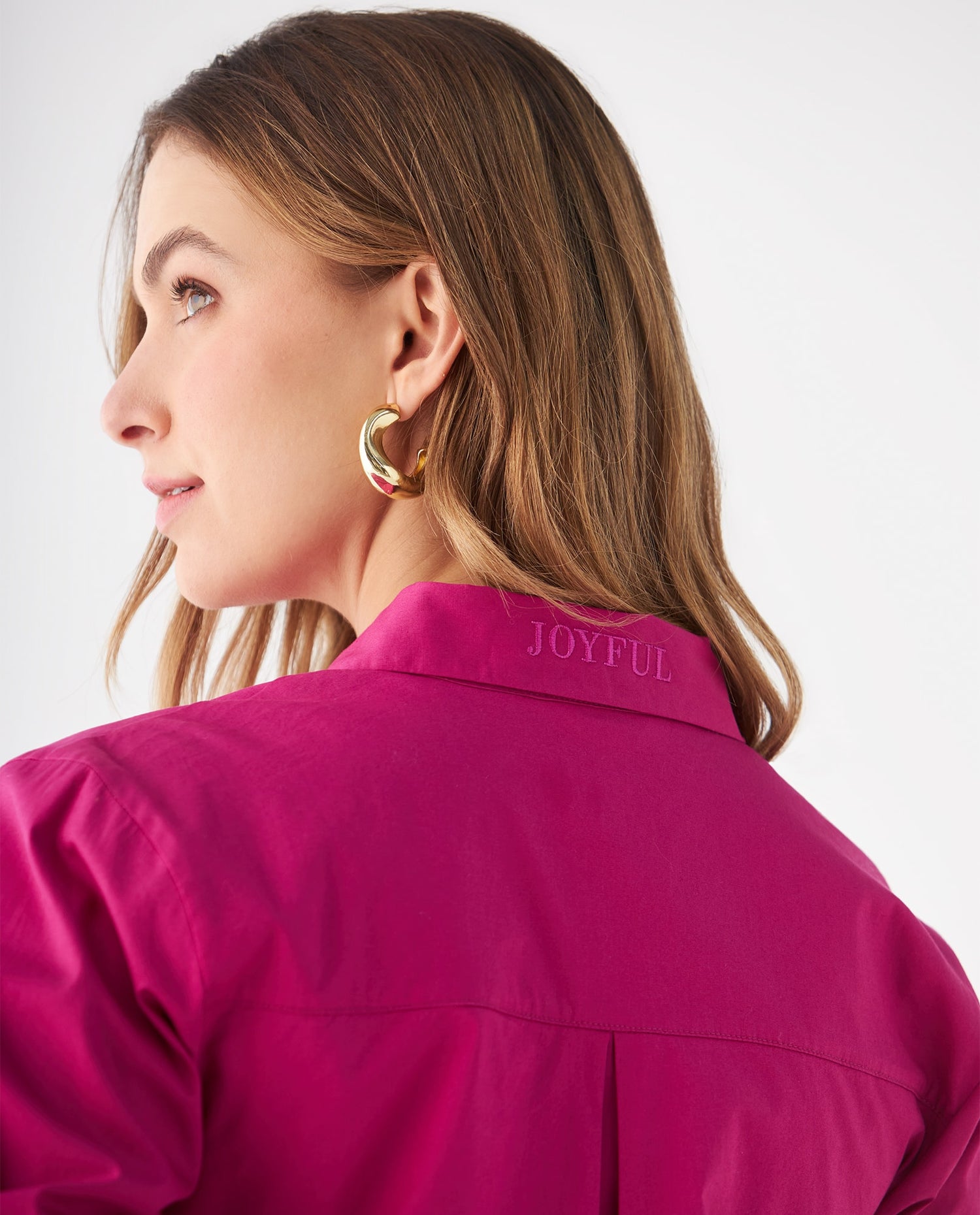 Camisa con bolsillo de parche para mujer - Morado