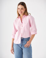 Camisa con bolsillo de parche para mujer - Rosa