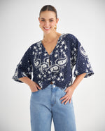 Camisa estampada para mujer - Azul