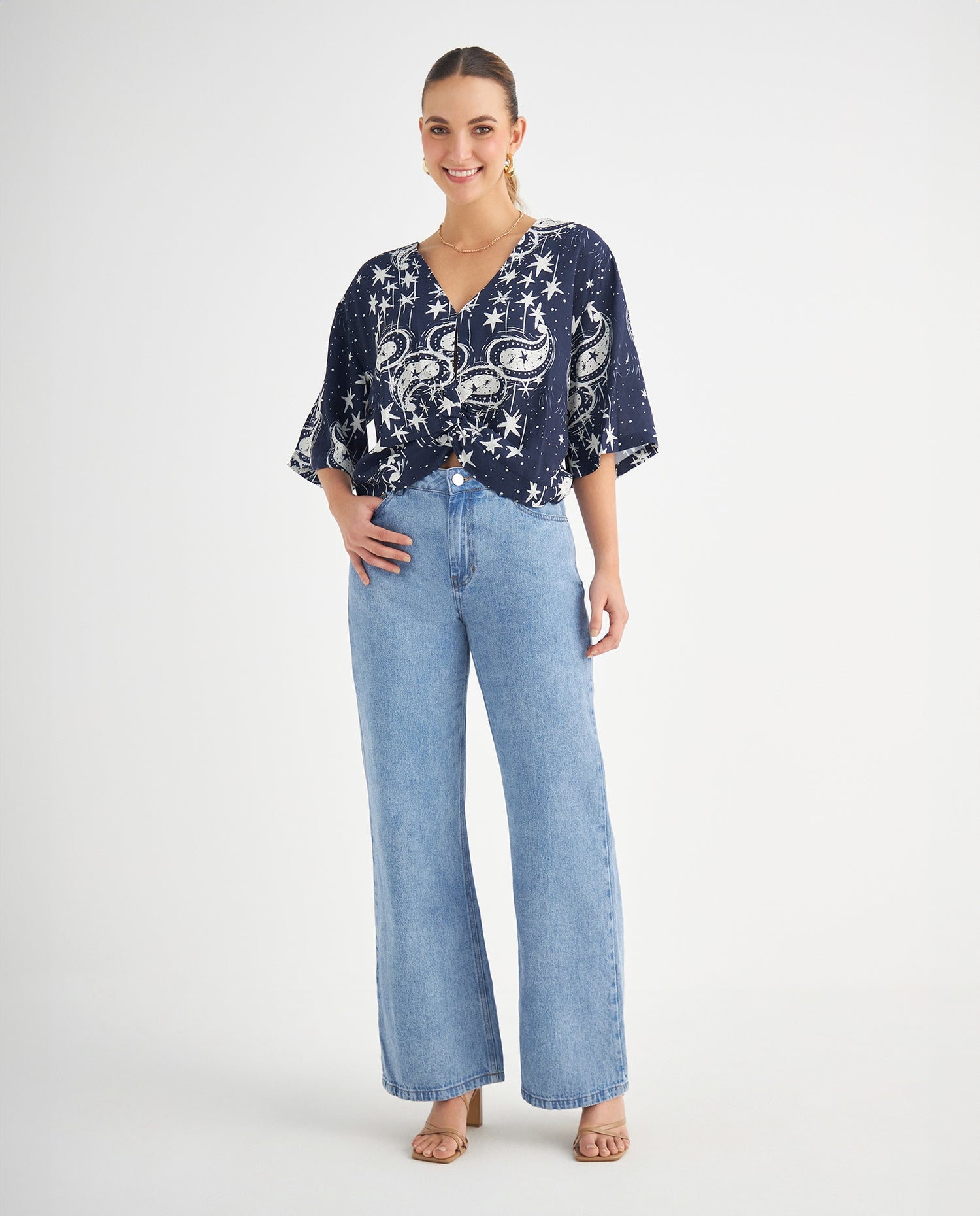 Camisa estampada para mujer - Azul