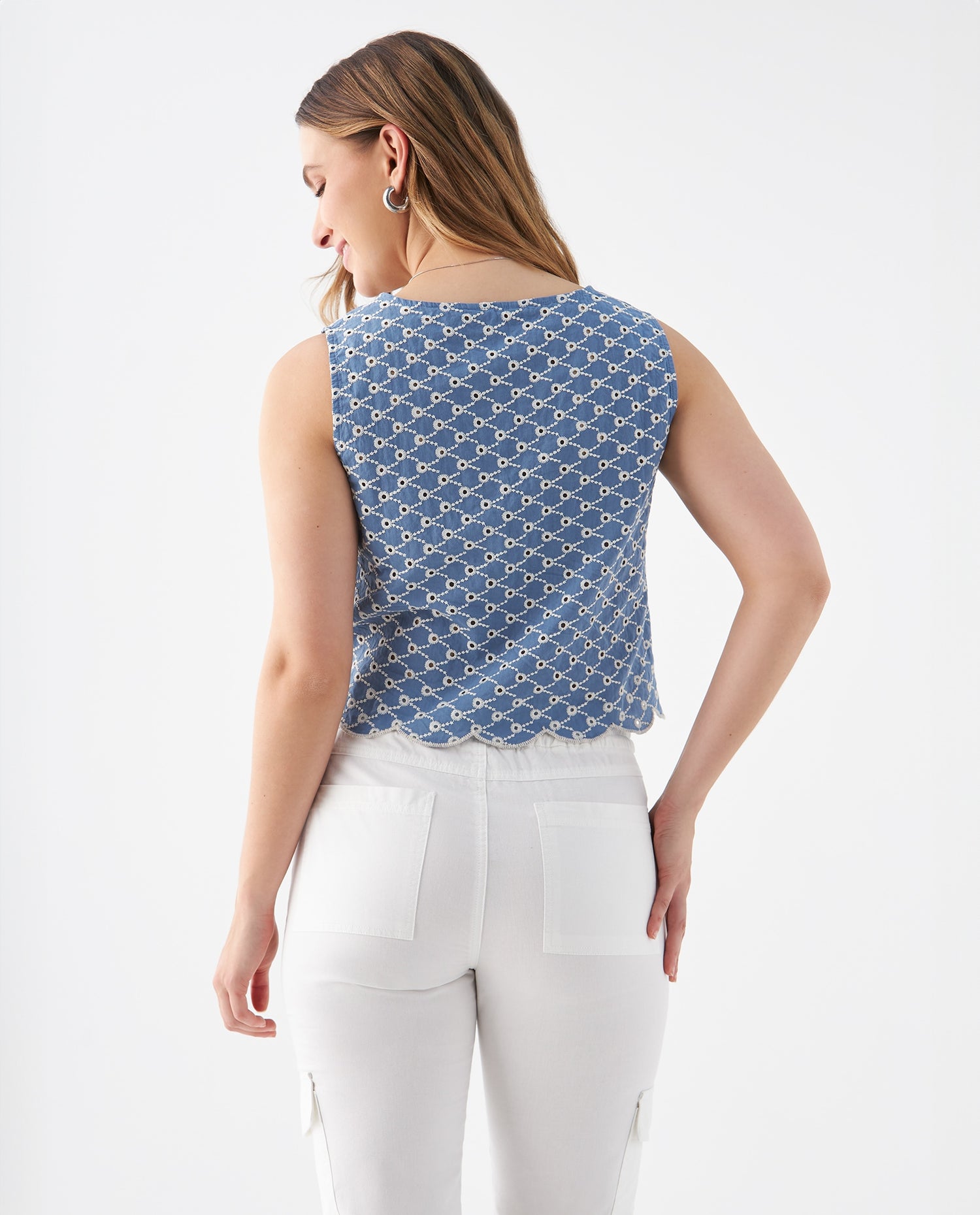 Camisa bordada para mujer - Azul