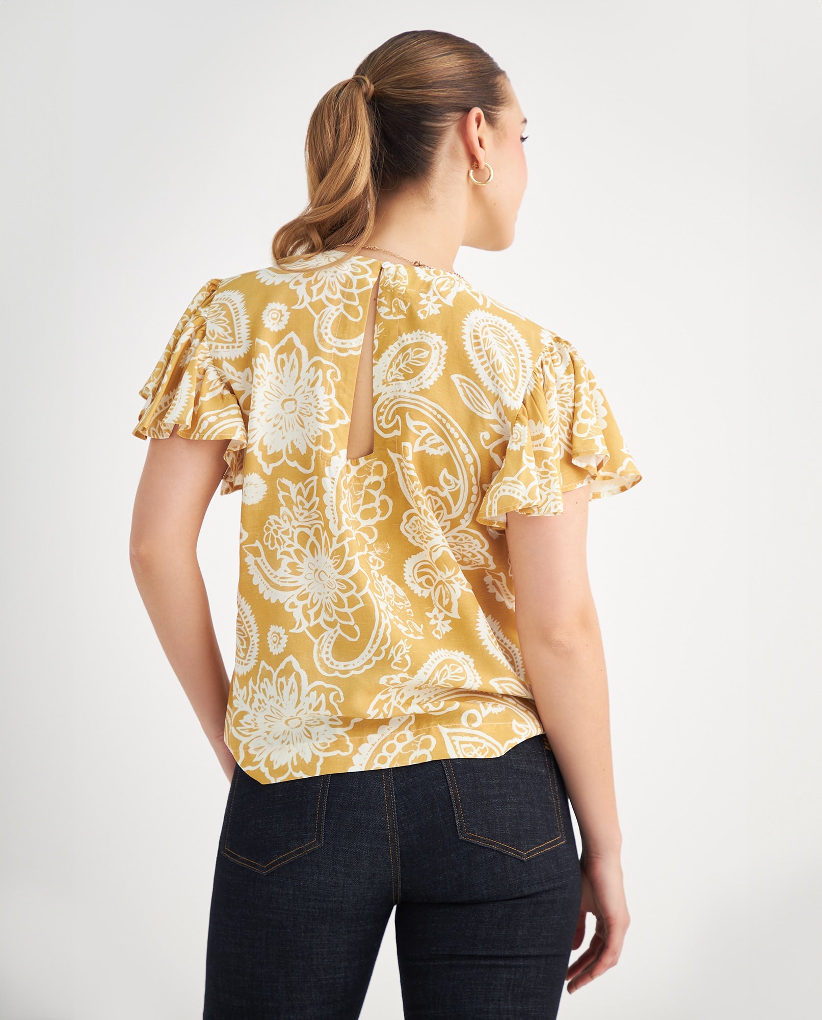Camisa manga corta con bolero para mujer - Amarillo 34_619F043_AMA160952_3