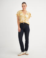 Camisa manga corta con bolero para mujer - Amarillo