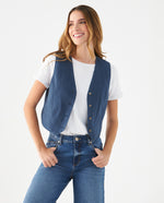 Camisa con escote en V para mujer - Azul