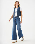 Camisa con escote en V para mujer - Azul