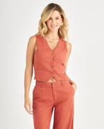 Camisa con escote en V para mujer - Rojo