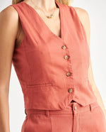 Camisa con escote en V para mujer - Rojo
