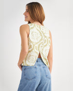 Camisa con escote recto para mujer - Verde