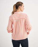 Camisa con estampado a rayas para mujer - Naranja
