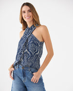 Camisa de cuello alto para mujer - Azul