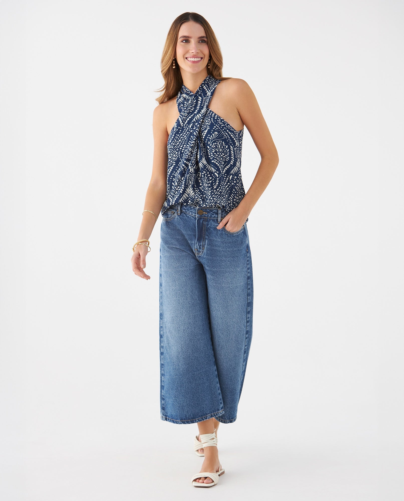 Camisa de cuello alto para mujer - Azul 34_619F057_AZU193923_5