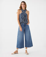 Camisa de cuello alto para mujer - Azul