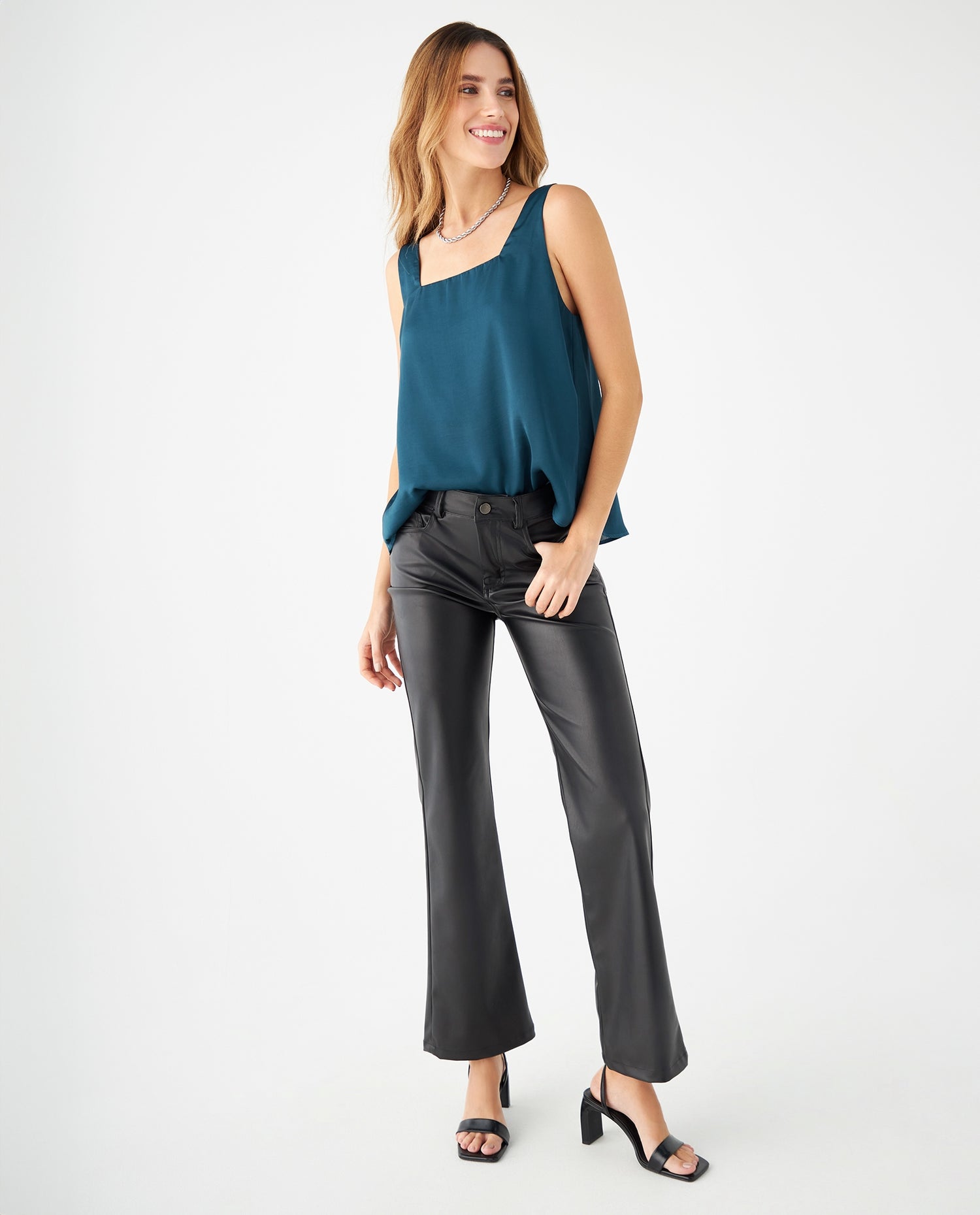 Camisa escote recto para mujer - Verde