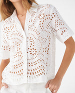 Camisa de diseño abierto para mujer - Crudo