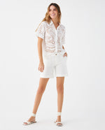 Camisa de diseño abierto para mujer - Crudo
