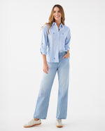 Camisa con mini prints bordados para mujer - Azul