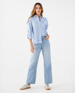 Camisa con mini prints bordados para mujer - Azul