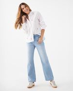Camisa con mini prints bordados para mujer - Blanco