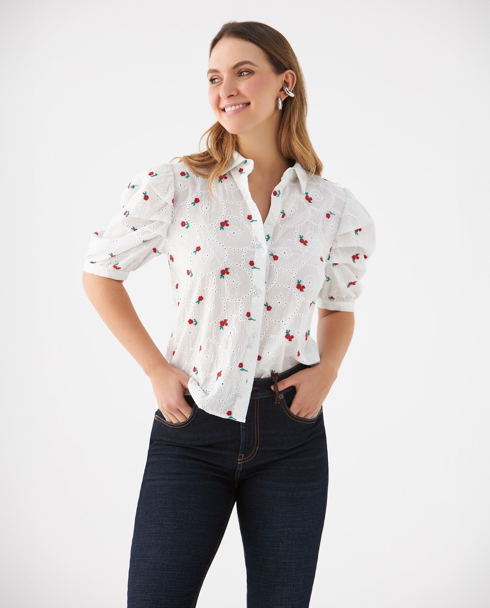 Camisa manga corta para mujer - Crudo 34_619F086_CRU110607_0