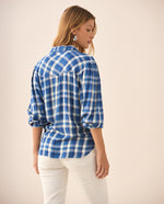 Camisa con diseño a cuadros para mujer - Azul