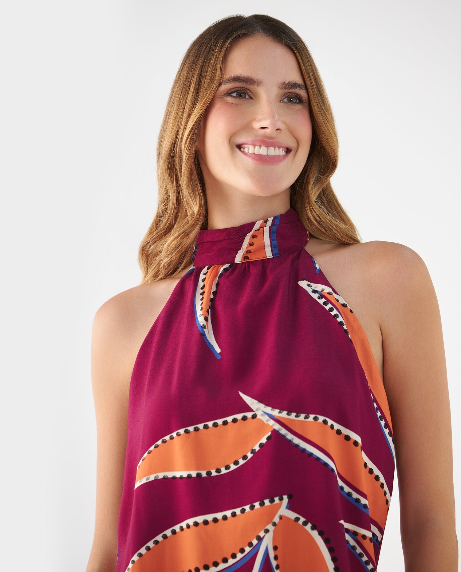 Camisa cuello halter para mujer - Morado