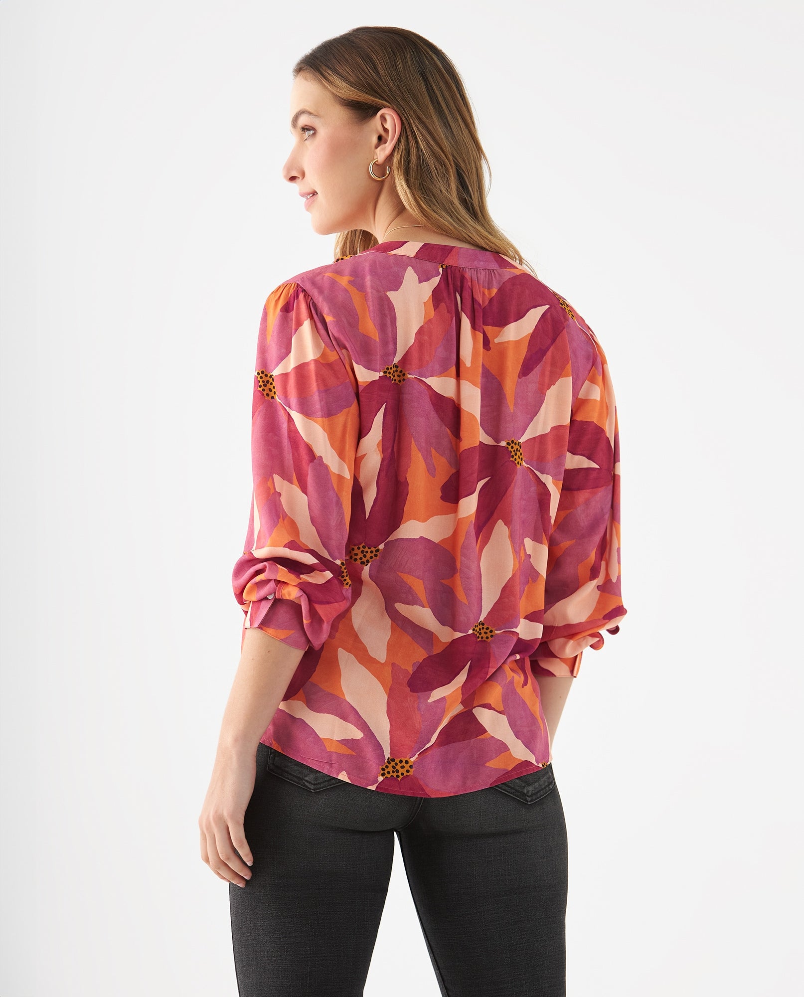 Camisa con estampado tropical para mujer - Rojo 34_619F089_ROJ171545_4