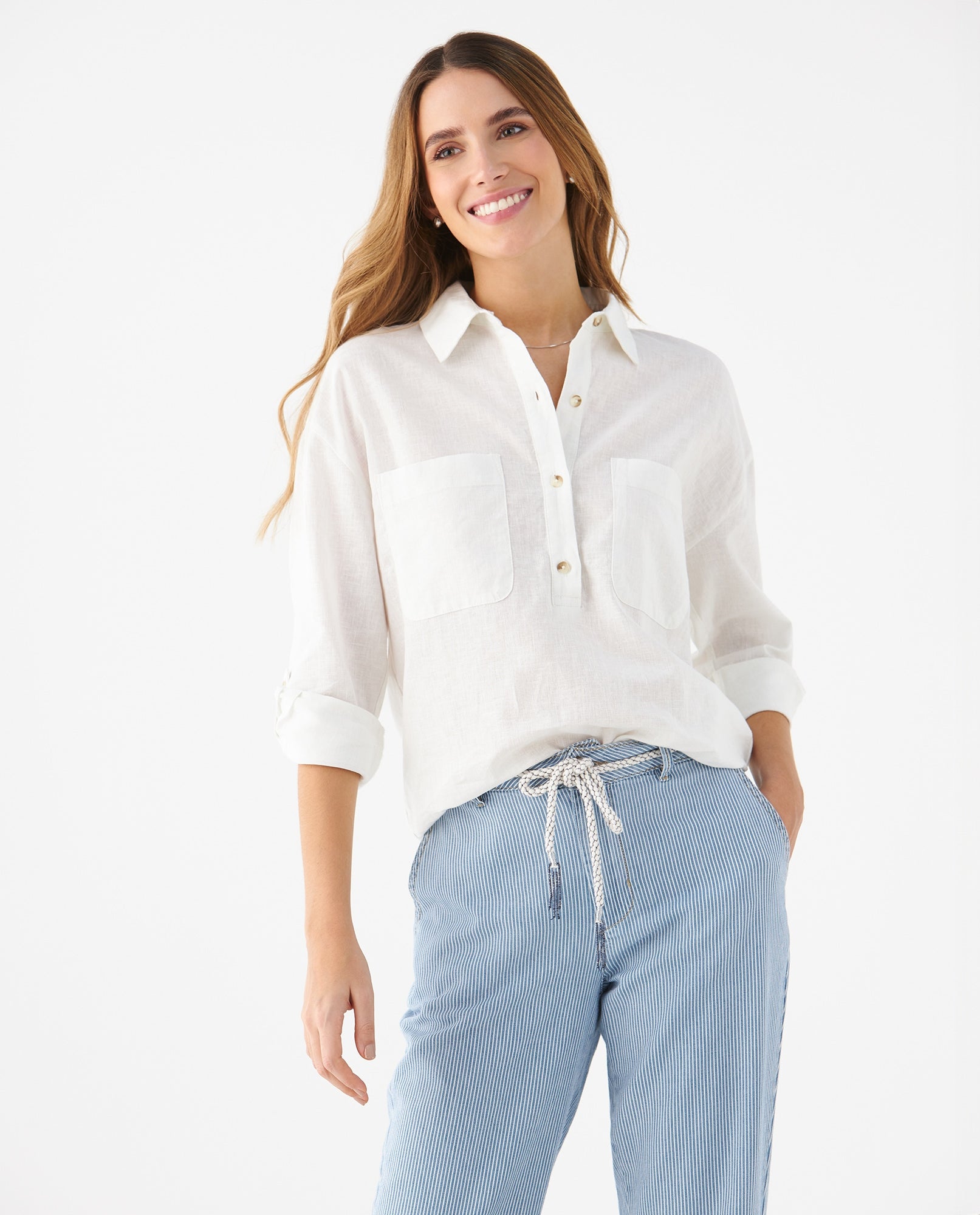 Camisa de diseño clásico para mujer - Crudo 34_619F091_CRU110602_0