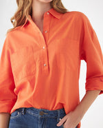 Camisa de diseño clásico para mujer - Naranja