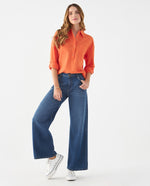 Camisa de diseño clásico para mujer - Naranja