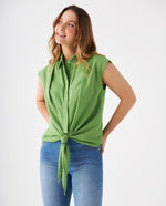 Camisa manga sisa para mujer - Verde