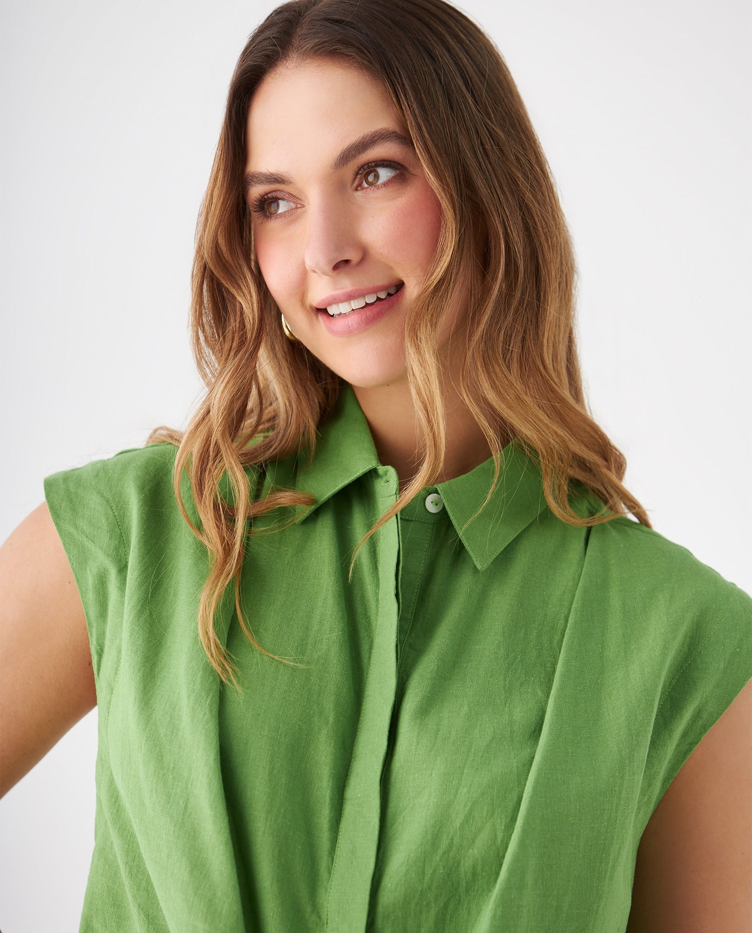 Camisa manga sisa para mujer - Verde