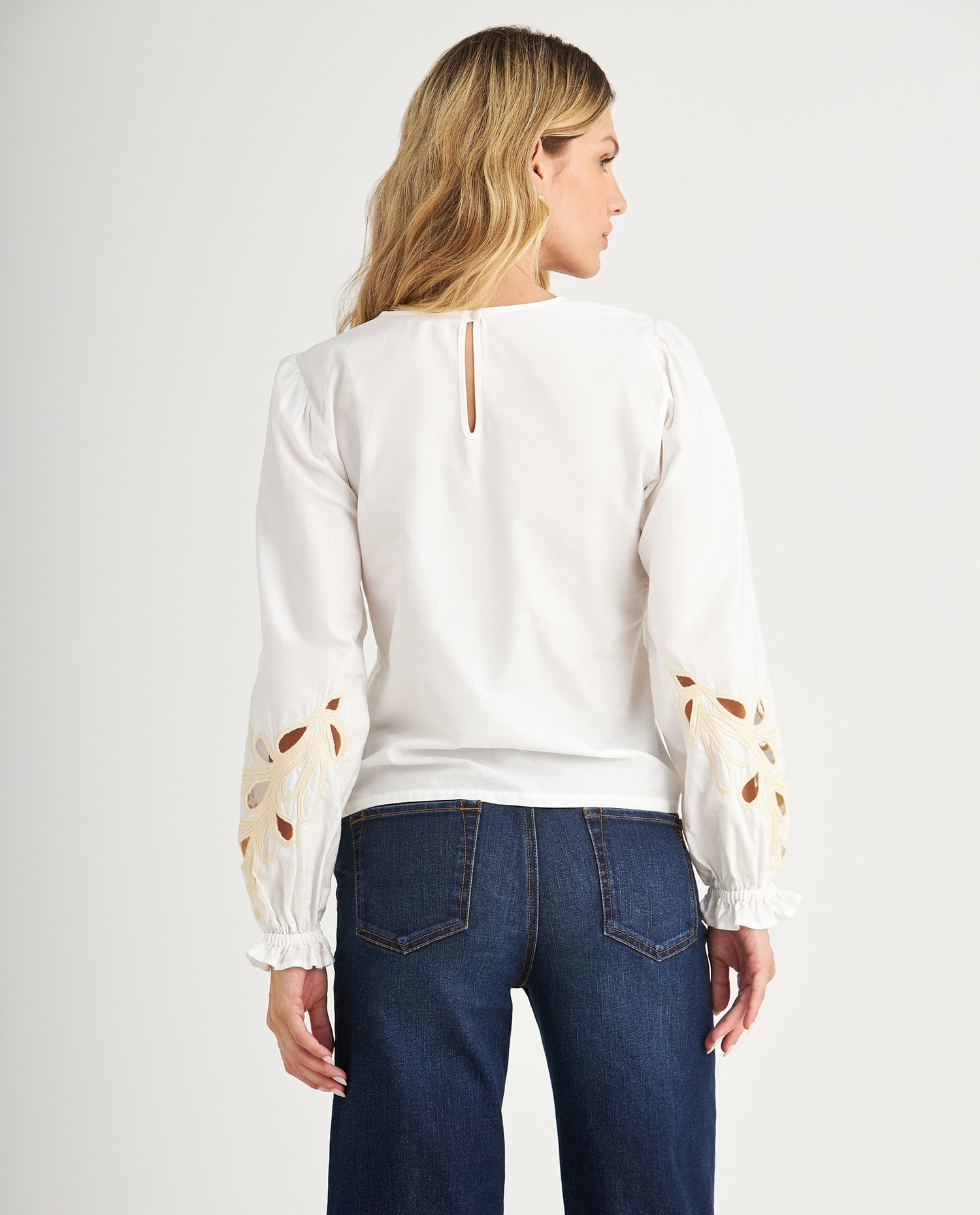 Camisa con detalles bordados para mujer - Crudo