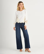 Camisa con detalles bordados para mujer - Crudo