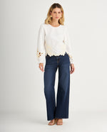 Camisa con detalles bordados para mujer - Crudo
