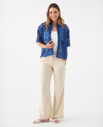 Camisa con detalles desagujados para mujer - Azul