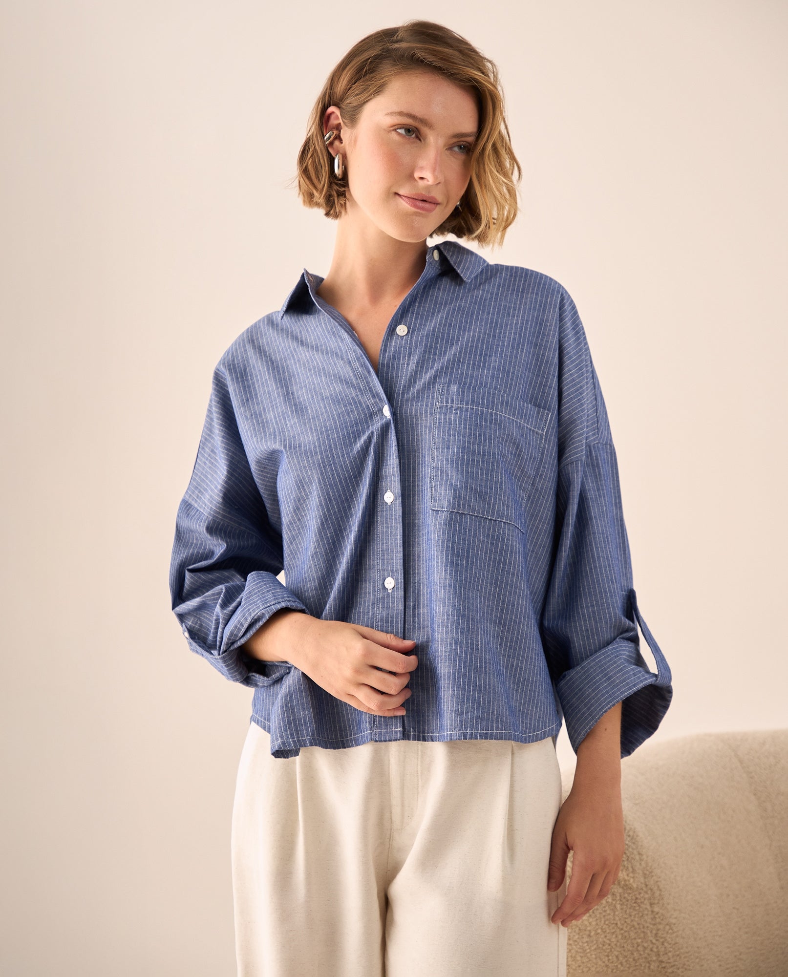 Camisa Oversized Rayas Azul - Azul 34_619G009_AZU173936_0