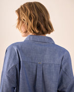 Camisa Oversized Rayas Azul - Azul