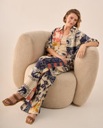 Camisa Patchwork Multicolor con Diseño Artístico - Blanco