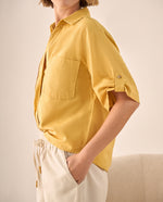 Camisa Amarilla de Algodón y Lino - Amarillo