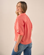 Camisa Amarilla de Algodón y Lino - Naranja