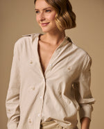 Camisa Rosa con Bordados Dorados - Beige