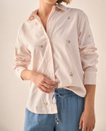 Camisa Rosa con Bordados Dorados - Rosa