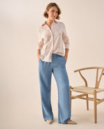 Camisa Rosa con Bordados Dorados - Rosa