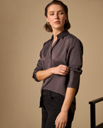 Camisa Gris Textura Premium Manga Larga - Gris
