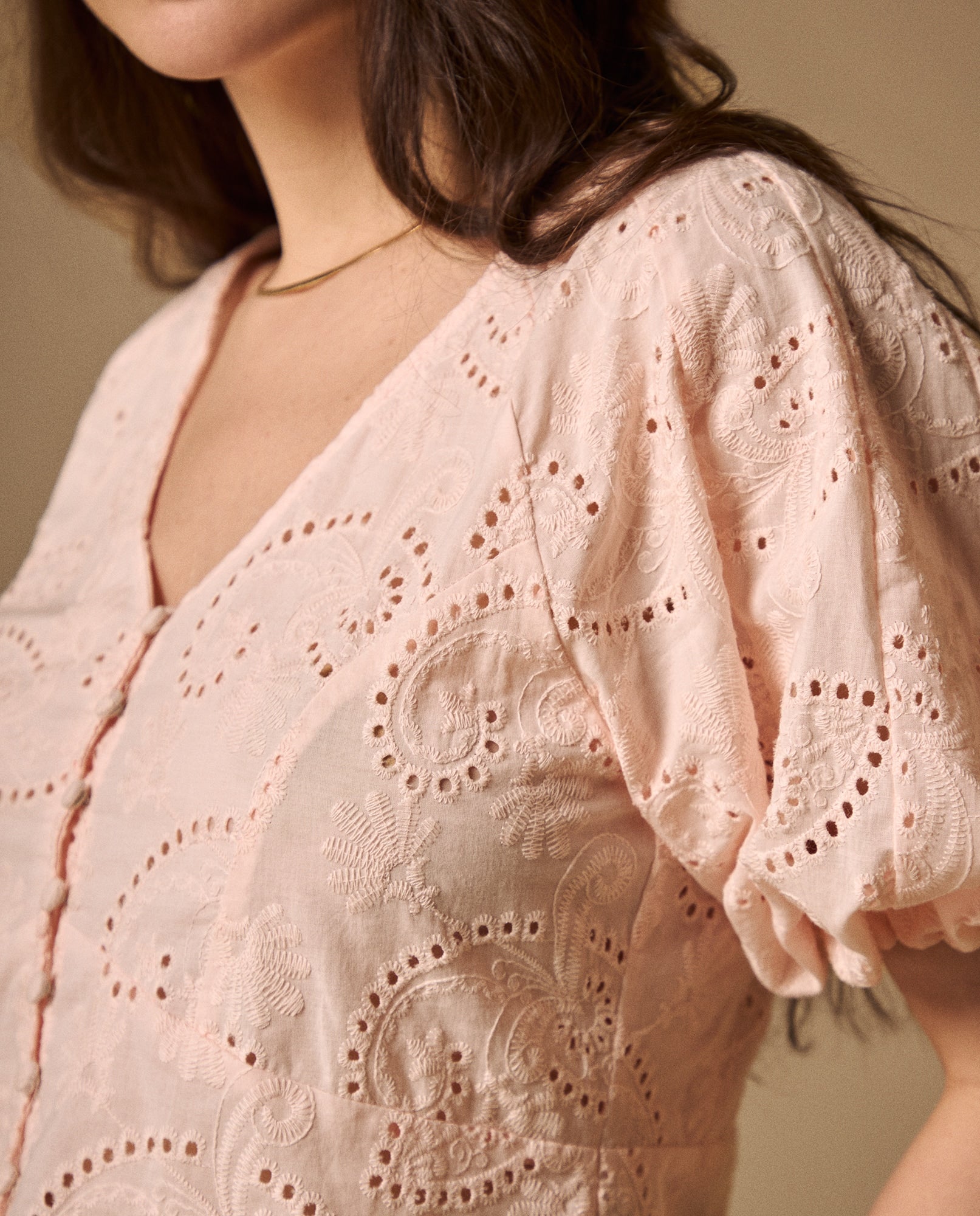 Camisa Rosa con Bordados Calados Artesanales - Rosa 34_619G041_ROS121106_3