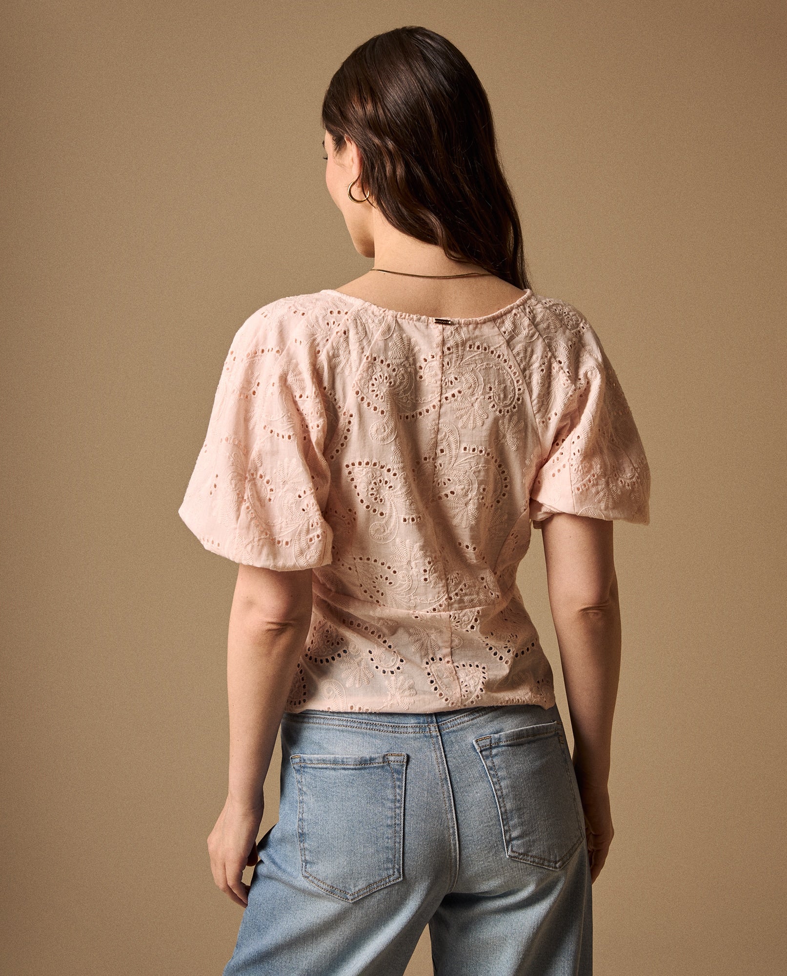 Camisa Rosa con Bordados Calados Artesanales - Rosa 34_619G041_ROS121106_4