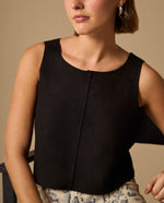 Camisa Negra con Costura Central - Negro