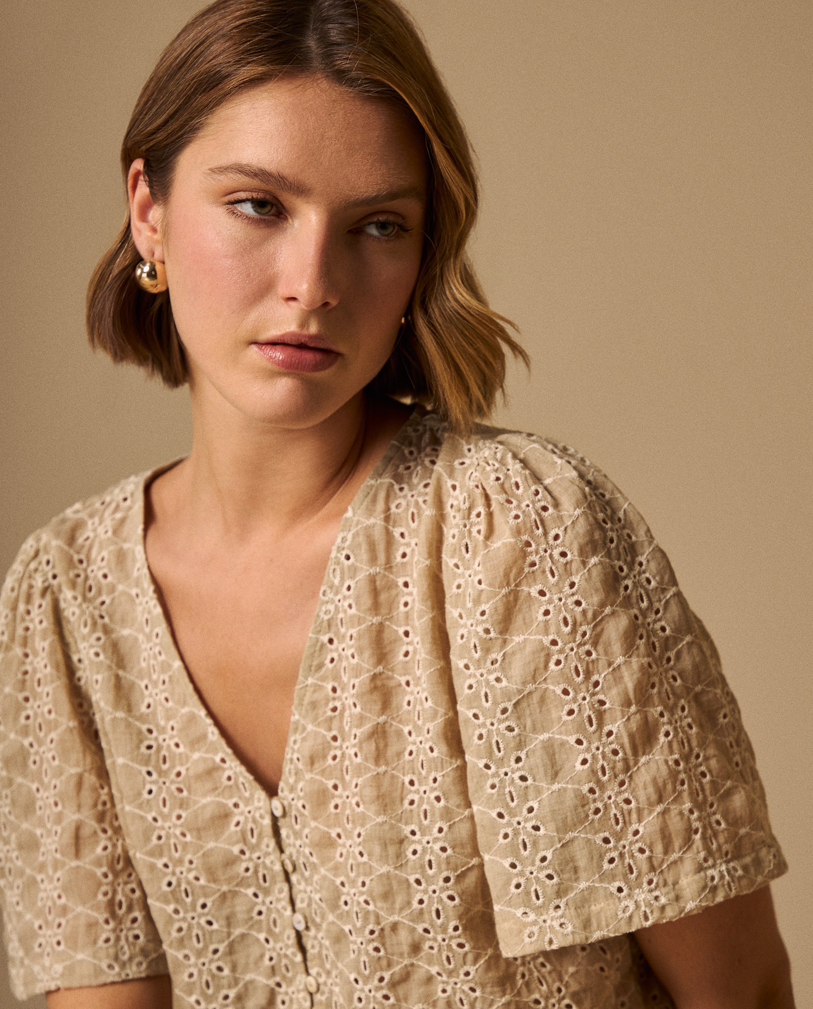 Camisa Bordada con Detalles Artesanales - Beige 34_619G046_BEI151306_4