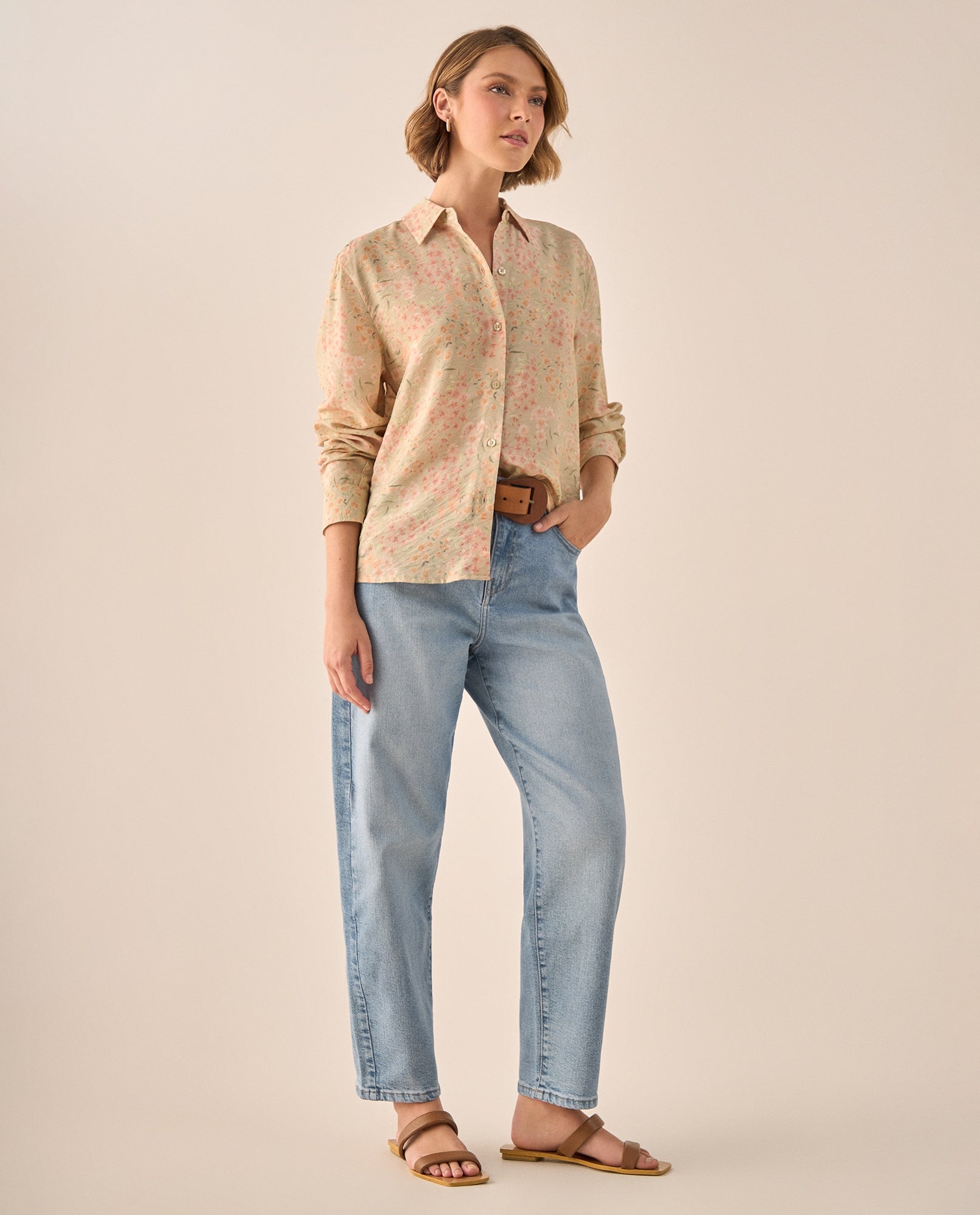 Camisa Floral Rosa Claro Manga Larga - Rosa 34_619G049_ROS131408_5