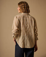 Camisa con Bordado Inglés Calado - Beige